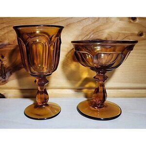 2 Vintage Imperial Glass Old Williamsburg Champagne Sherbet Glasses